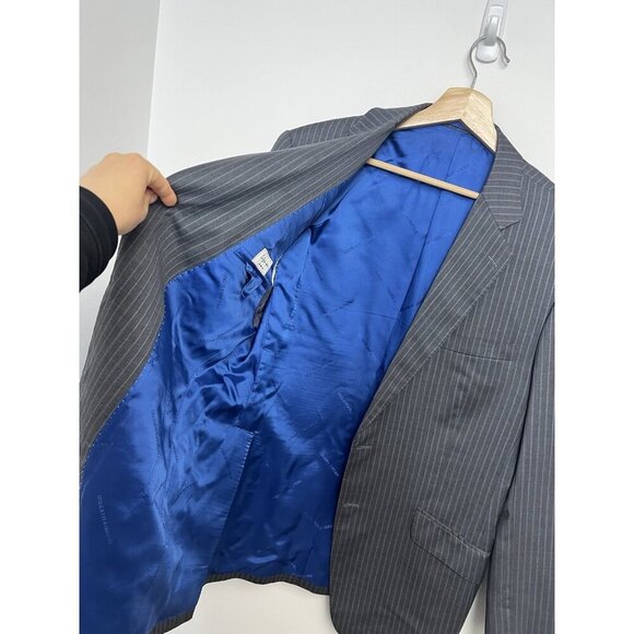 Ermenegildo Zegna Fabric Striped men's sports Jacket blazer grey Sz S/M - Picture 4 of 15